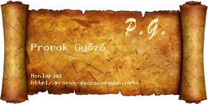 Prorok Győző névjegykártya